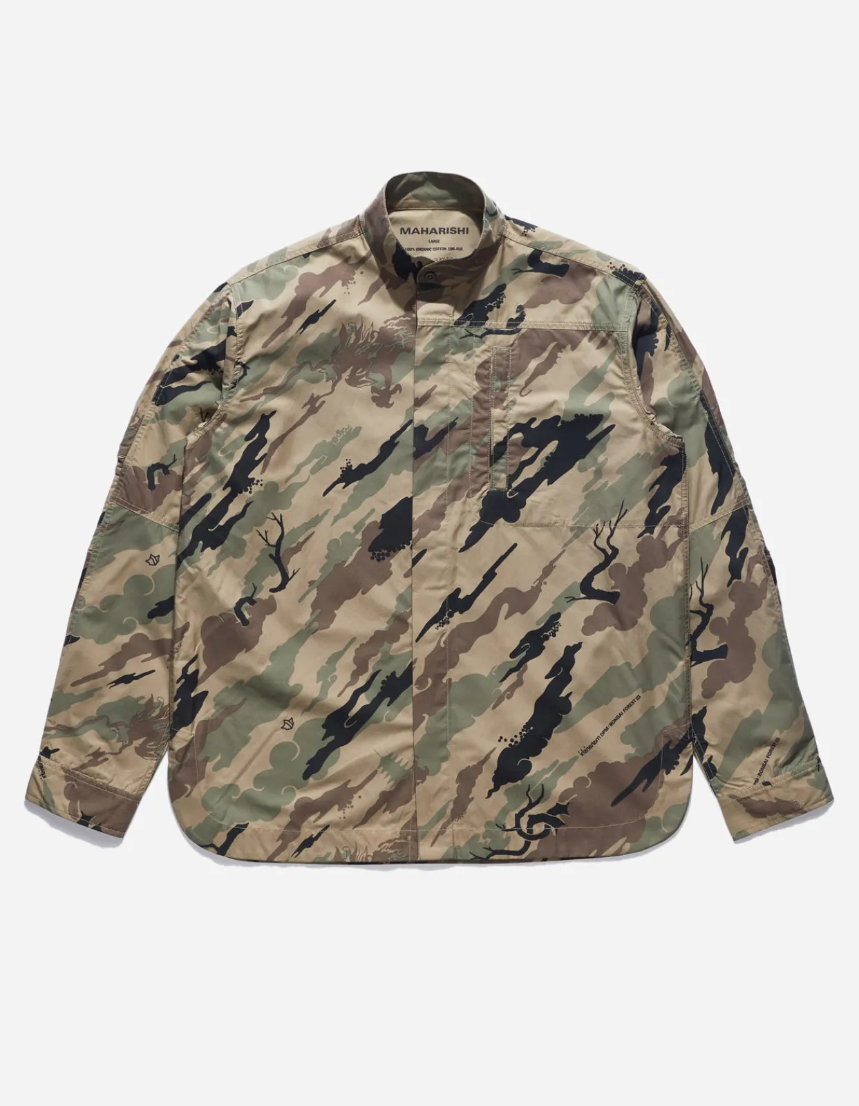 Men Maharishi 4522 Camo Stand Collar Shirt