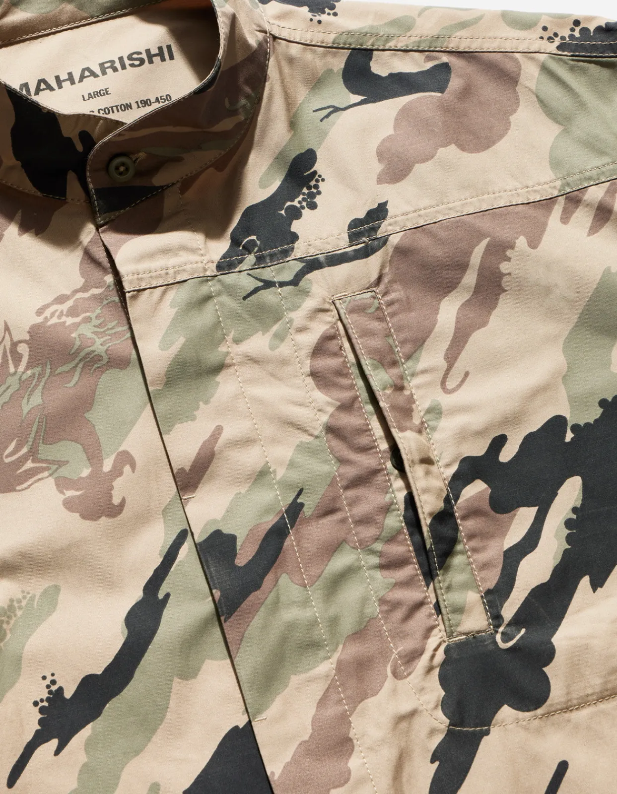 Men Maharishi 4522 Camo Stand Collar Shirt
