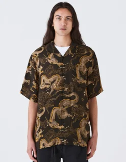 Men Maharishi 4234 Cloud Dragon Camp Collar Shirt
