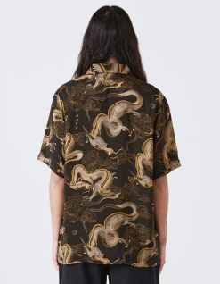 Men Maharishi 4234 Cloud Dragon Camp Collar Shirt
