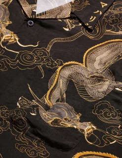 Men Maharishi 4234 Cloud Dragon Camp Collar Shirt