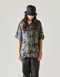 Men Maharishi 4234 Cloud Dragon Camp Collar Shirt