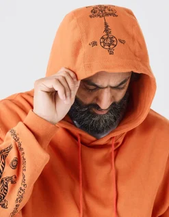Men Maharishi 4280 Duelling Tigers Embroidered Hooded Sweat