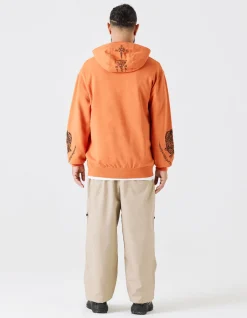 Men Maharishi 4280 Duelling Tigers Embroidered Hooded Sweat