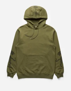 Men Maharishi 4280 Duelling Tigers Embroidered Hooded Sweat