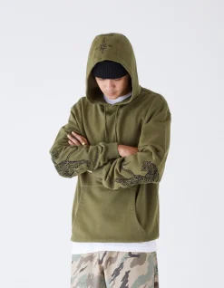Men Maharishi 4280 Duelling Tigers Embroidered Hooded Sweat