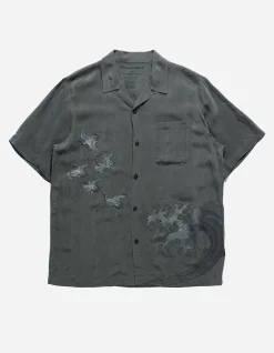 Men Maharishi 4508 Flying Cranes Embroidered Shirt