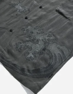 Men Maharishi 4508 Flying Cranes Embroidered Shirt