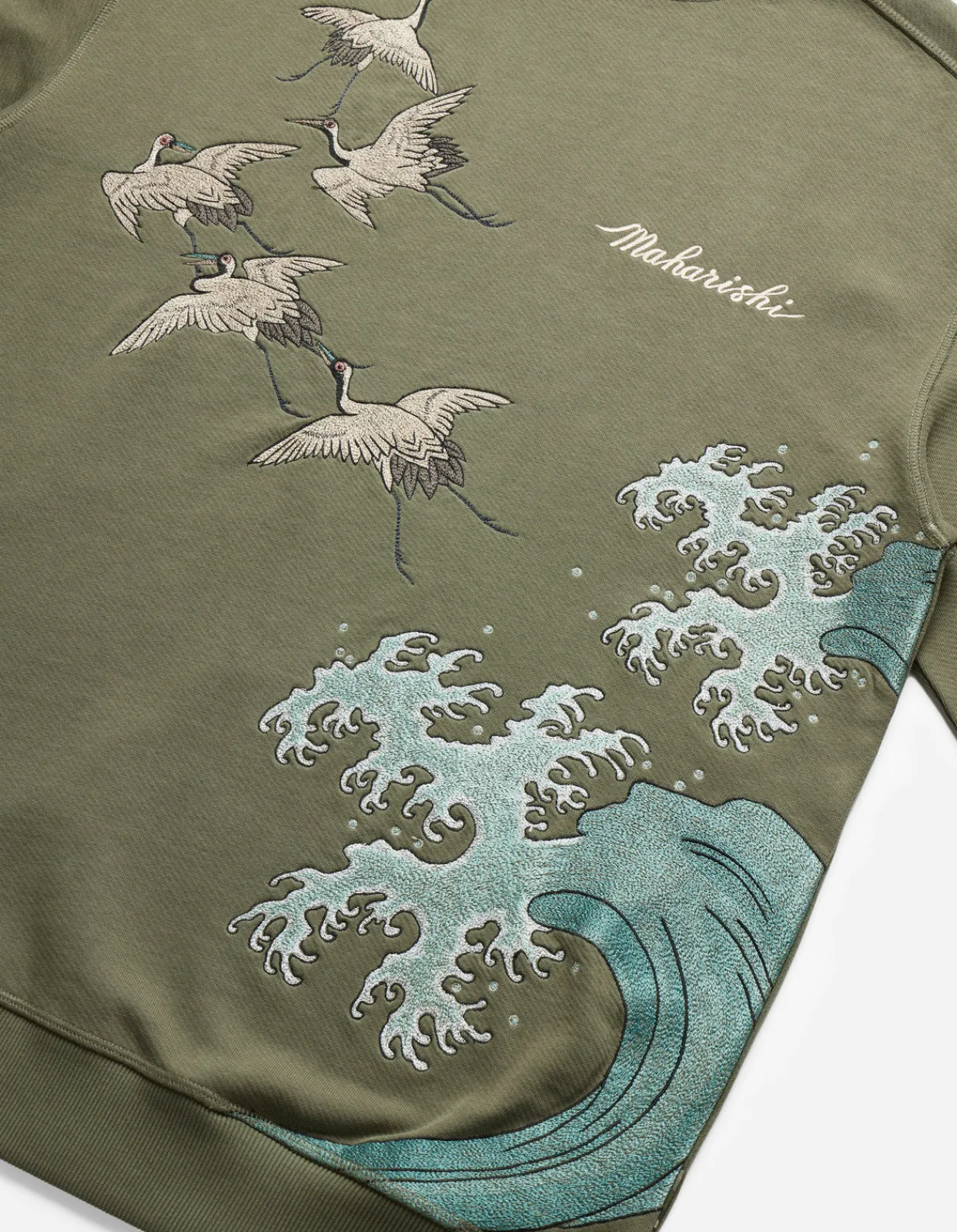 Men Maharishi 4505 Flying Peace Cranes Crew Sweat
