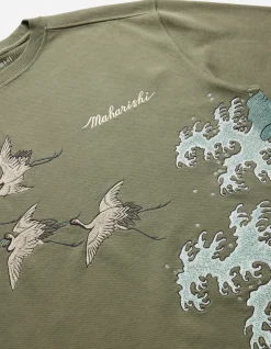 Men Maharishi 4505 Flying Peace Cranes Crew Sweat