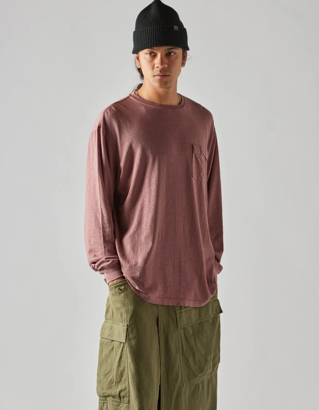Men Maharishi 8010 Hemp Organic L/S Pocket T-Shirt