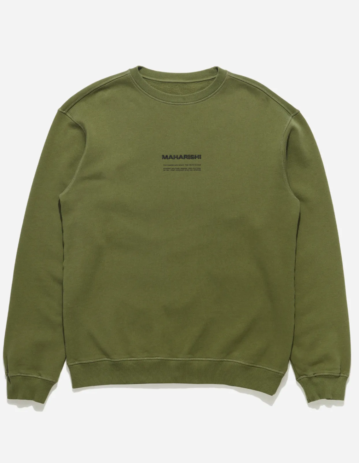Men Maharishi 7011 Miltype Embroidered Crew Sweat·Organic Cotton