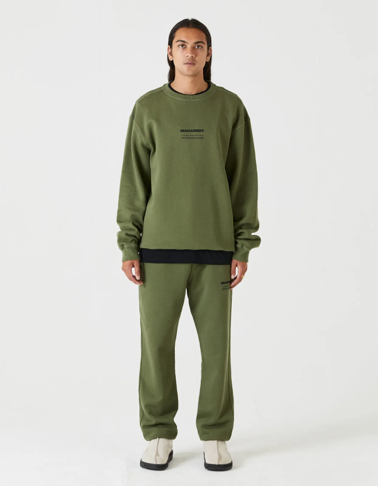 Men Maharishi 7011 Miltype Embroidered Crew Sweat·Organic Cotton