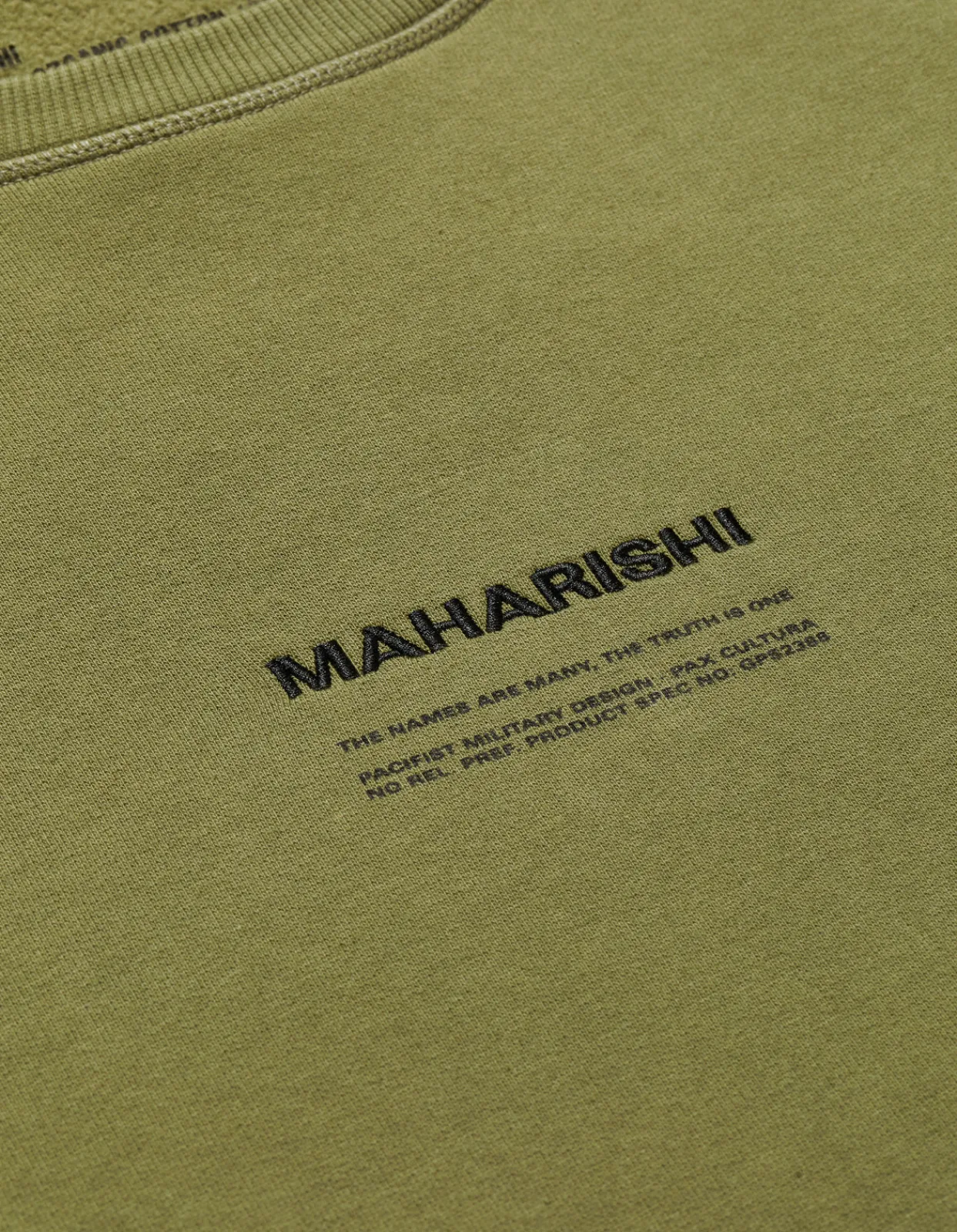 Men Maharishi 7011 Miltype Embroidered Crew Sweat·Organic Cotton