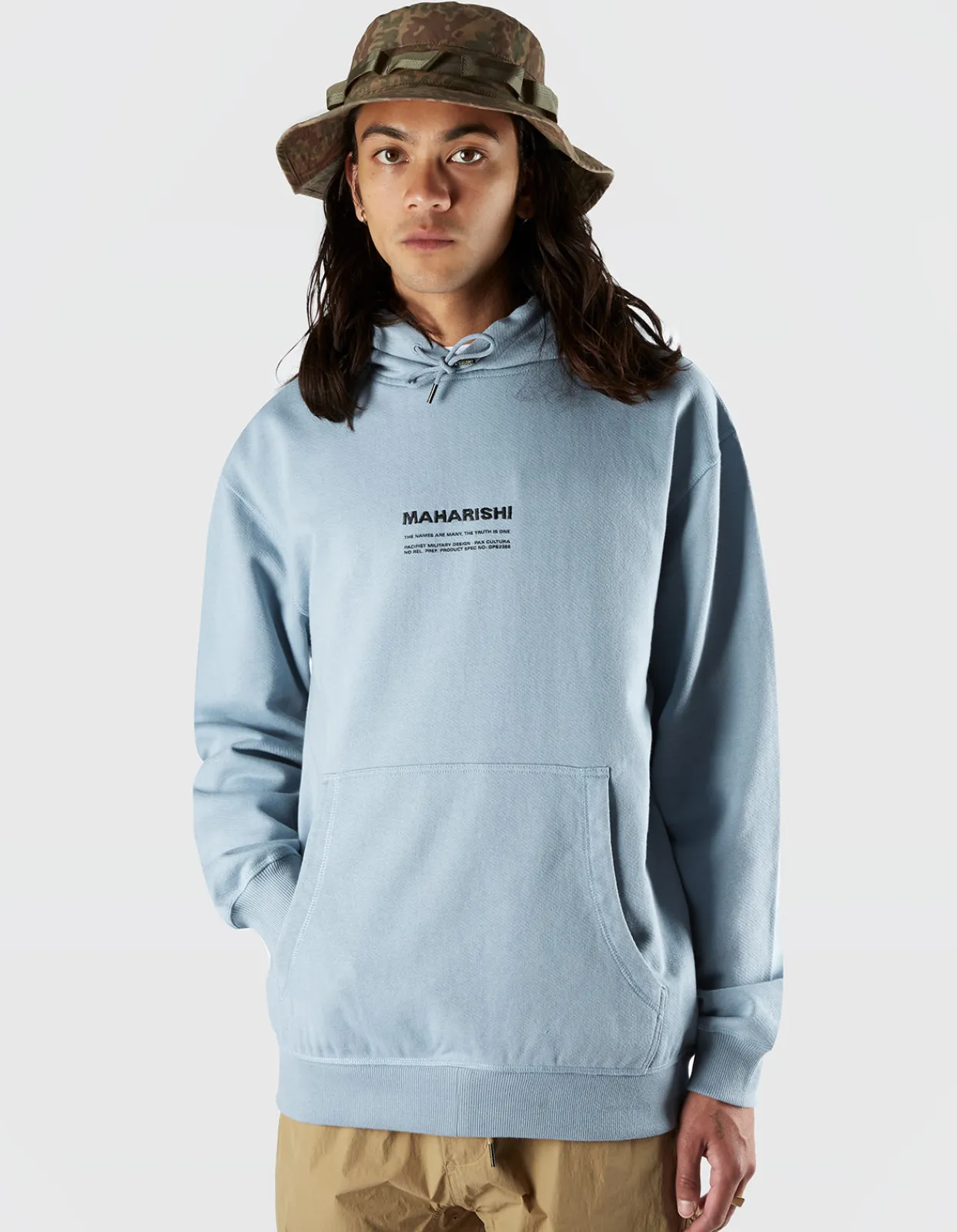 Men Maharishi 7010 Miltype Embroidered Hooded Sweat·Organic Sweat 450