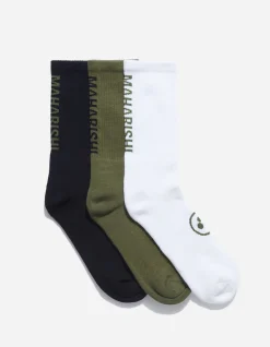 Men Maharishi 9890 Miltype Peace Sports Socks ·3 Pack