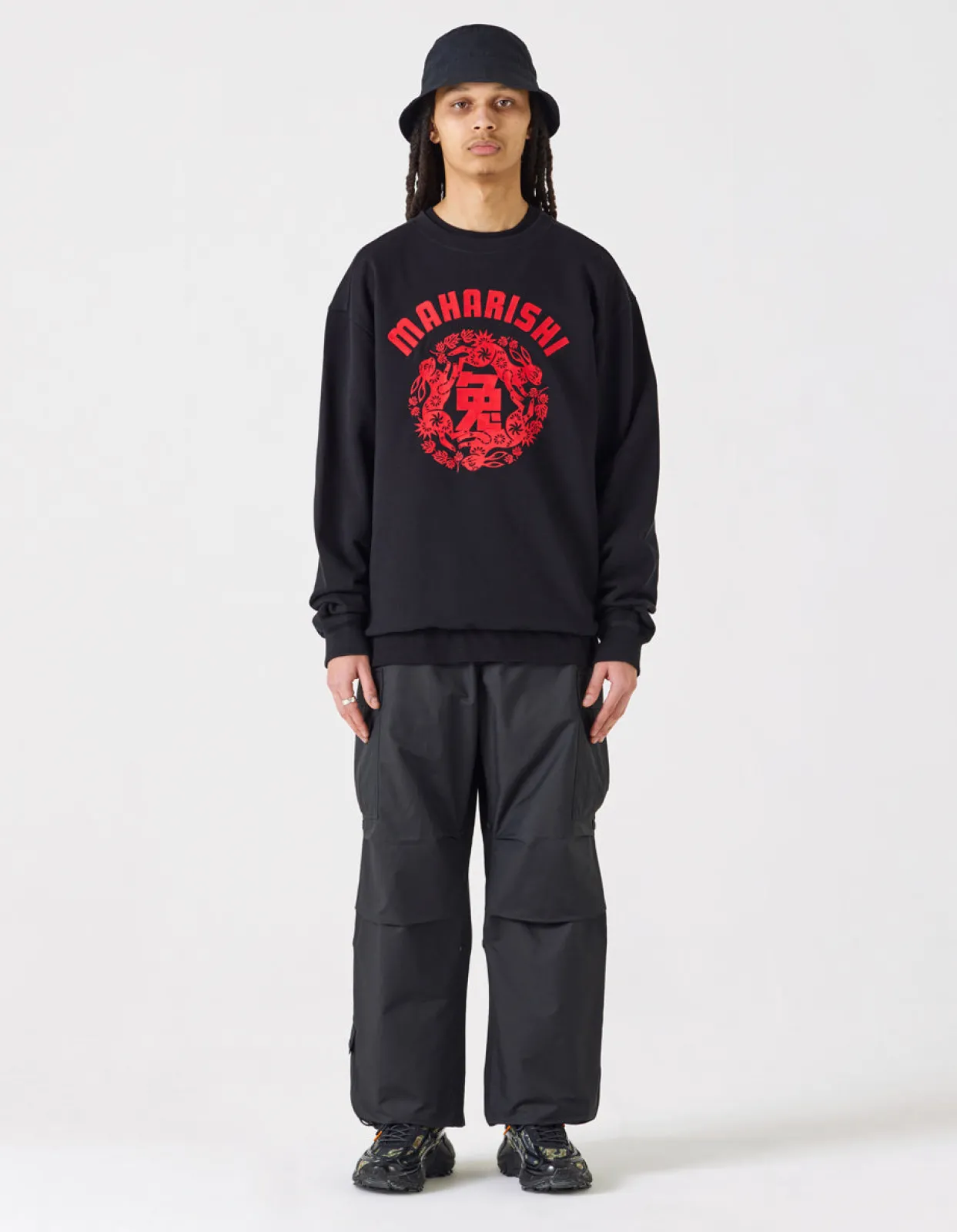 Men Maharishi 1005 Paper-Cut Rabbit Crew Sweat