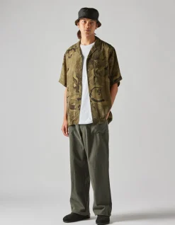 Men Maharishi 4509 Peace Cranes Camp-Collar Shirt