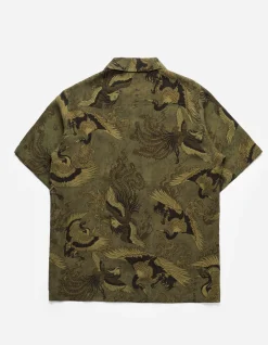 Men Maharishi 4509 Peace Cranes Camp-Collar Shirt
