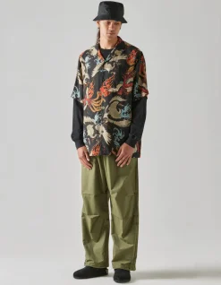 Men Maharishi 4509 Peace Cranes Camp-Collar Shirt