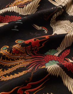 Men Maharishi 4509 Peace Cranes Camp-Collar Shirt