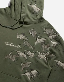 Men Maharishi 4506 Peace Cranes Hooded Sweat