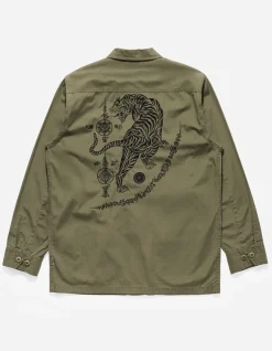 Men Maharishi 4279 Sak Yant Embroidered Jungle Overshirt
