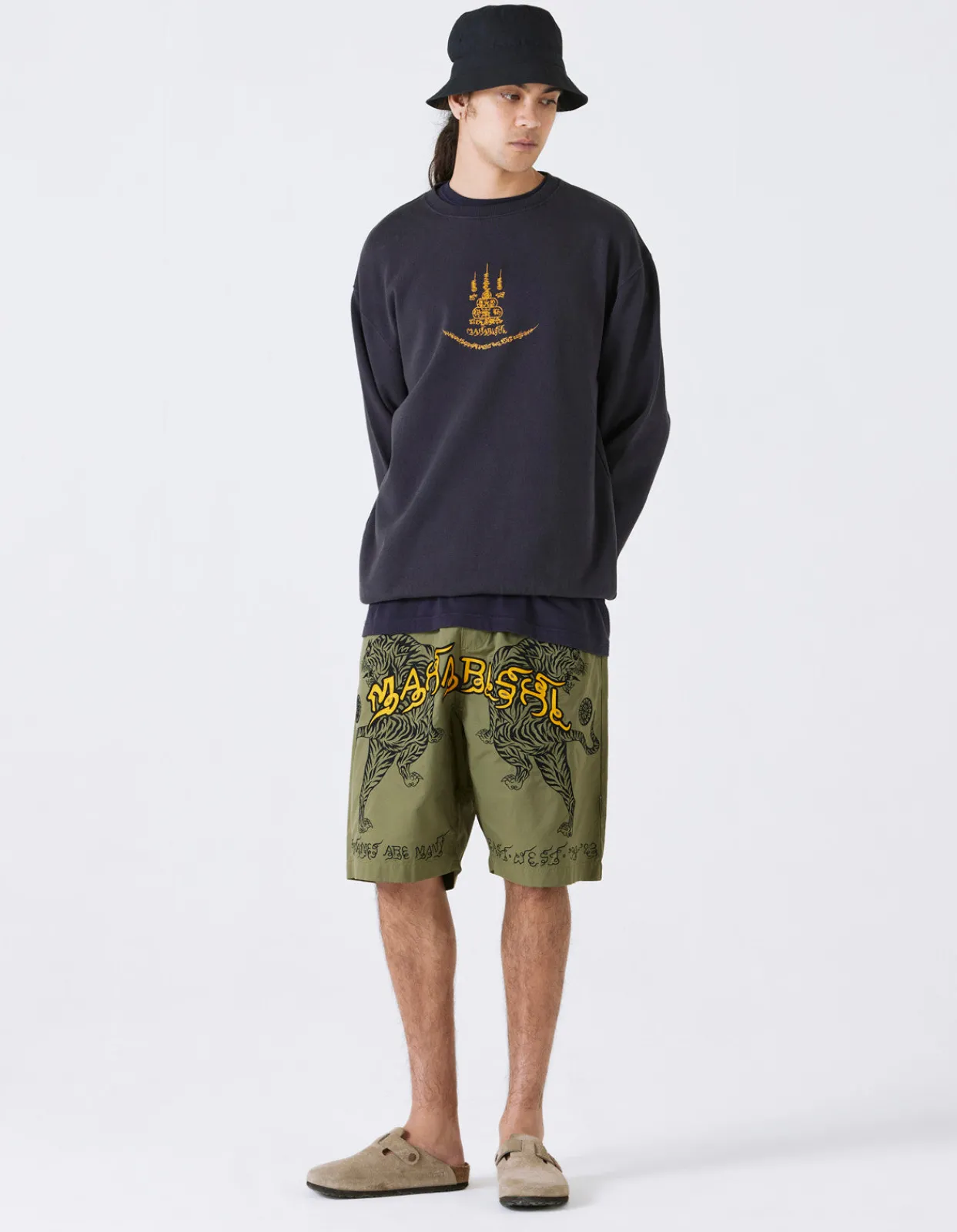 Men Maharishi 4281 Sak Yant Embroidered Organic Crew Sweat