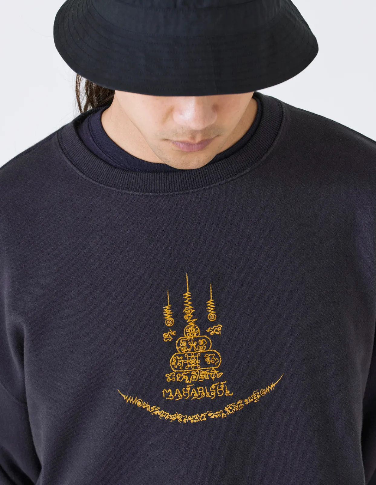 Men Maharishi 4281 Sak Yant Embroidered Organic Crew Sweat