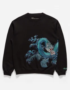 Men Maharishi 4242 Samurai Vs. Dragon Embroidered Crew Sweat