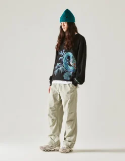 Men Maharishi 4242 Samurai Vs. Dragon Embroidered Crew Sweat