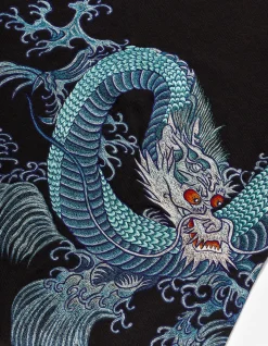 Men Maharishi 4242 Samurai Vs. Dragon Embroidered Crew Sweat