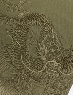 Men Maharishi 4242 Samurai Vs. Dragon Embroidered Crew Sweat