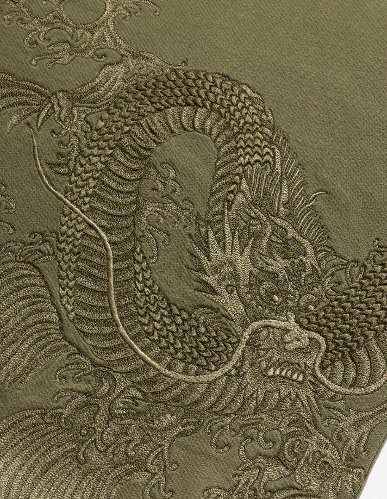 Men Maharishi 4242 Samurai Vs. Dragon Embroidered Crew Sweat