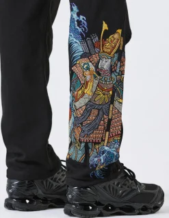 Men Maharishi 4247 Samurai Vs. Dragon Embroidered Sweatpants