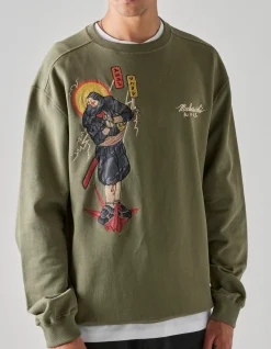 Men Maharishi 4503 Shinobi Embroidered Crew Sweat