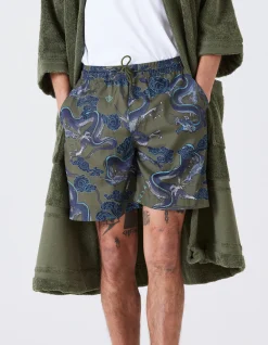 Men Maharishi 1023 Thai Cloud Dragon Swim Shorts