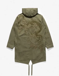 Men Maharishi 4240 Water Dragon Embroidered Kimono Parka