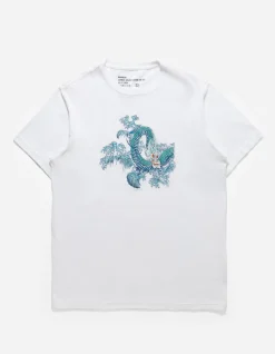 Men Maharishi 4243 Water Dragon Embroidered T-Shirt