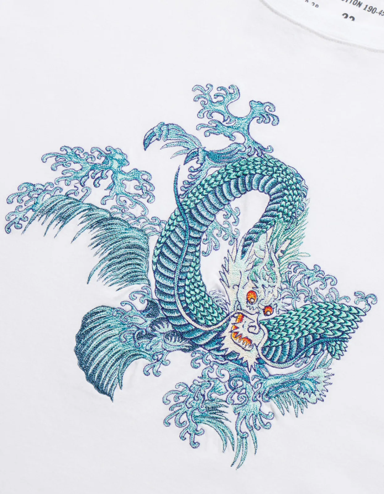 Men Maharishi 4243 Water Dragon Embroidered T-Shirt