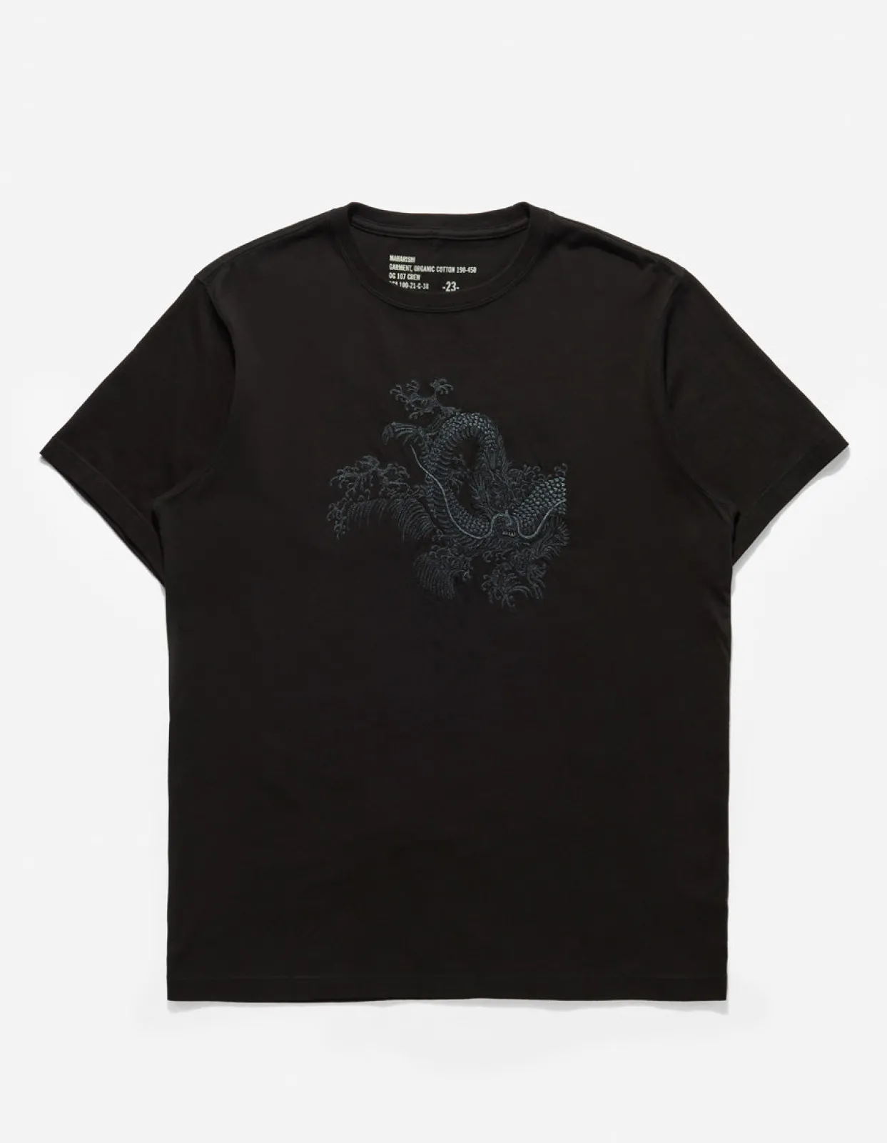 Men Maharishi 4243 Water Dragon Embroidered T-Shirt