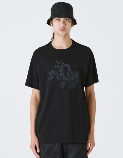 Men Maharishi 4243 Water Dragon Embroidered T-Shirt