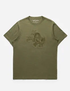 Men Maharishi 4243 Water Dragon Embroidered T-Shirt