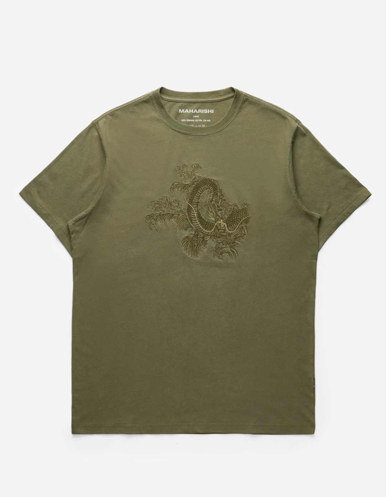 Men Maharishi 4243 Water Dragon Embroidered T-Shirt