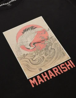 Men Maharishi 1072 Water Peace Crane T-Shirt