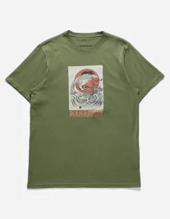 Men Maharishi 1072 Water Peace Crane T-Shirt