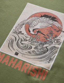 Men Maharishi 1072 Water Peace Crane T-Shirt