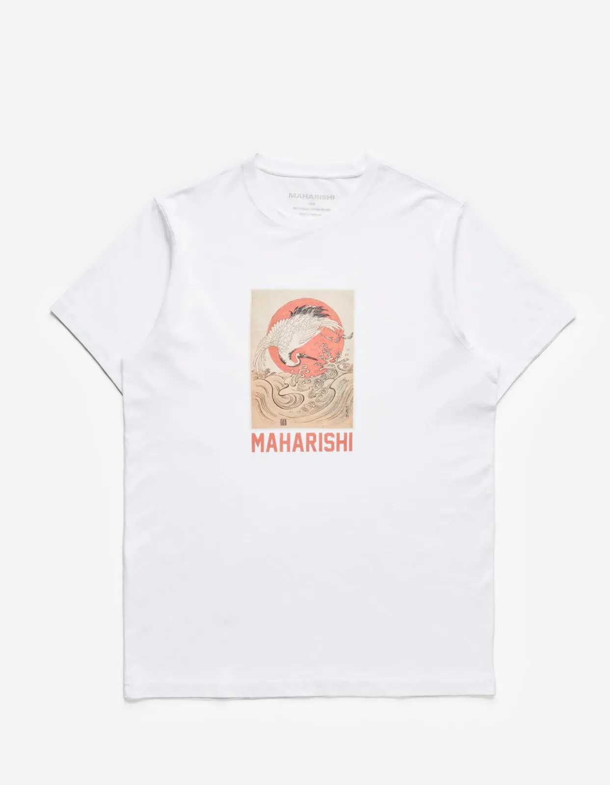Men Maharishi 1072 Water Peace Crane T-Shirt